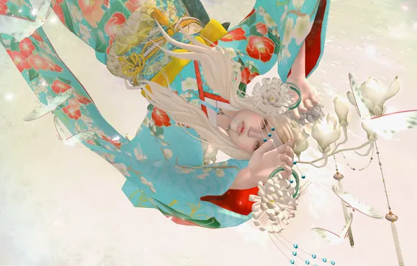 Девушка, рендеринг, фон