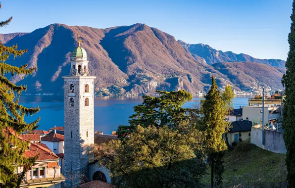 Картинка горы, озеро, Швейцария, Lugano, Лугано