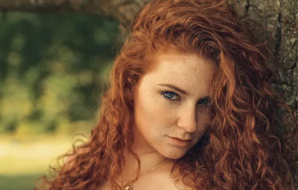 Взгляд, девушка, волосы, веснушки, рыжая, girl, Nathan Photography, Tonny Jorgensen