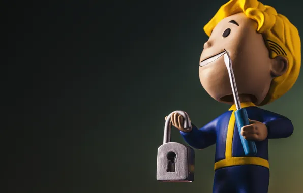 Fallout, Bethesda Softworks, Bethesda, Фигурка, Bethesda Game Studios, Vault Boy, Волт-Бой, Взлом