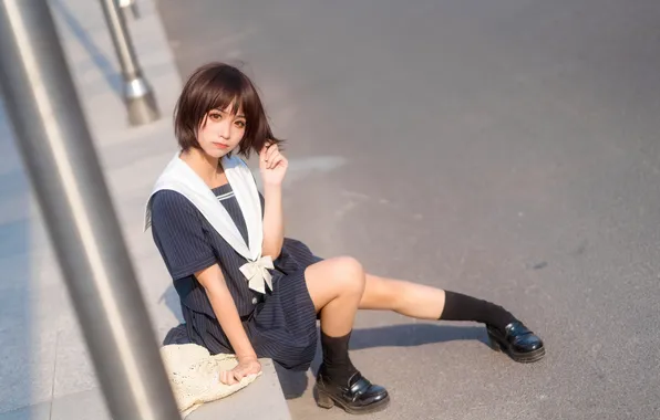 Girl, legs, brunette, asian, cute, bots