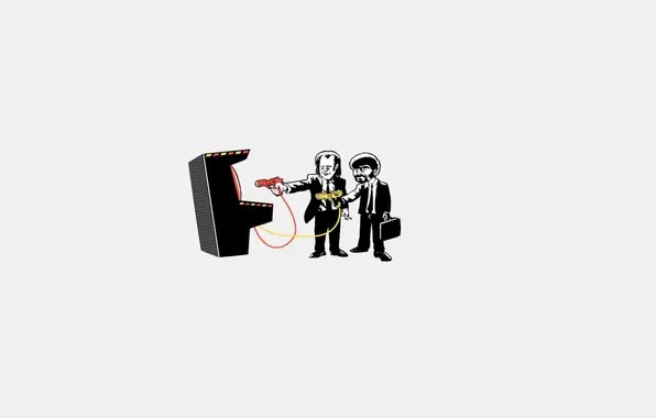 Кино, минимализм, cinema, белый фон, minimalism, Криминальное чтиво, pulp fiction, white background