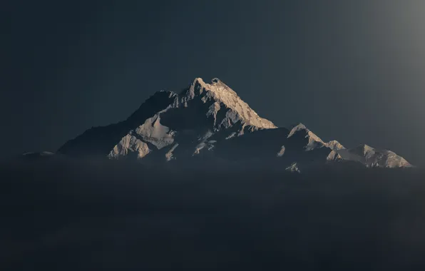 Картинка темнота, гора, snow