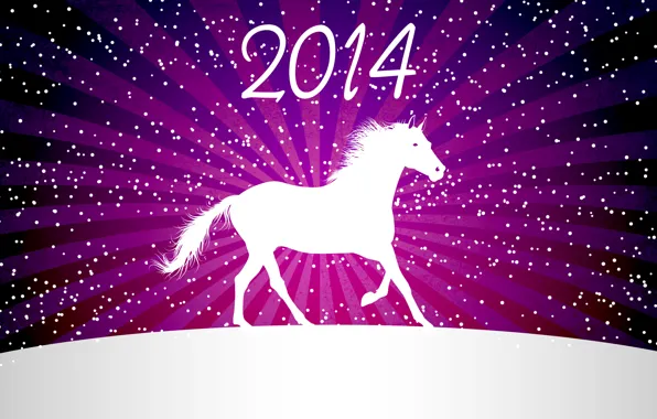 Картинка vector, new year, minimalism, winter, snow, horse, cold, 2014