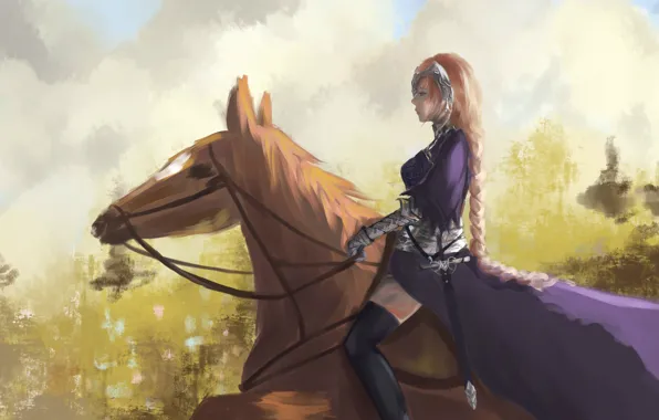 Лошадь, аниме, арт, fate/grand order, fate/apocrypha