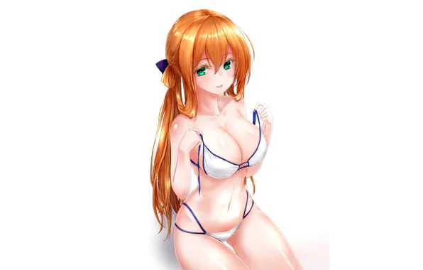 Girl, sexy, boobs, anime, beautiful, pretty, erotic, blonde