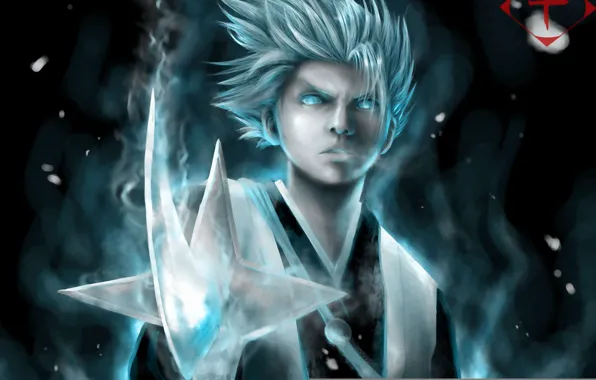 Катана, аниме, арт, капитан, парень, Bleach, spirapride, Hitsugaya Toushirou