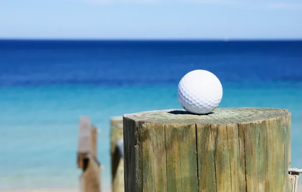 Golf, sea, club, golf ball
