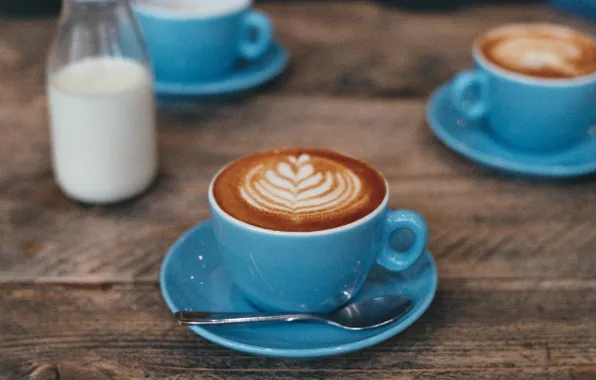 Food, cup, coffee, breakfast, milk, feed, saucer, arabica