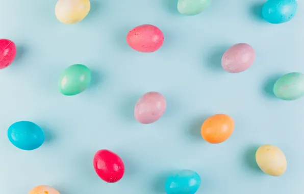 Яйца, colorful, Пасха, wood, spring, Easter, eggs, decoration