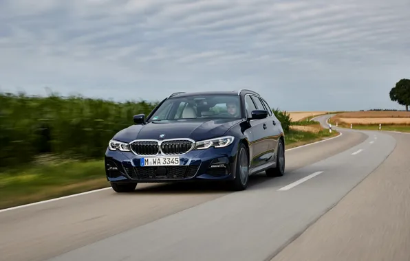 Картинка BMW, посевы, 3-series, универсал, тёмно-синий, 3er, 2020, G21