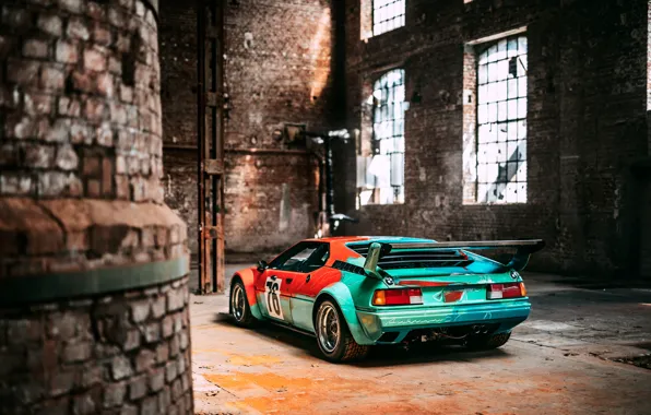 Картинка BMW, classic, rear view, E26, M1, rear wing, BMW M1 Art Car by Andy Warhol