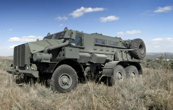 Трава, склон, Casspir Mk6, на базе УРАЛа 4320, Броневик