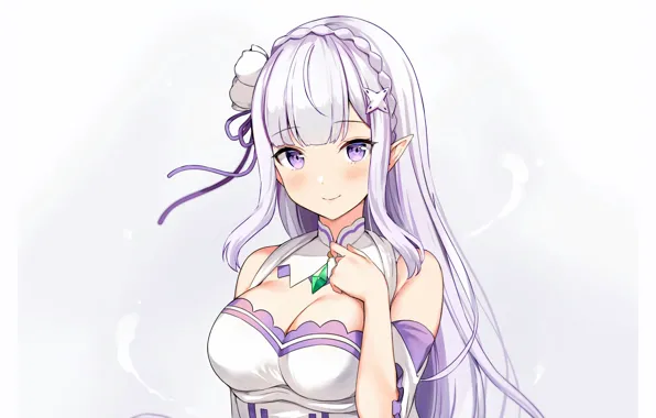 Girl, sexy, cleavage, blouse, long hair, boobs, anime, beautiful