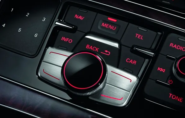 Картинка авто, обои, кнопки, вид внутри, audi-а8