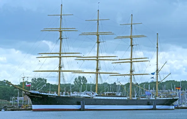 Дождь, парусник, музей, Passat