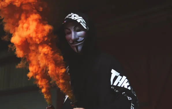 City, город, человек, маска, smoke, маска гая фокса, анонимус, human