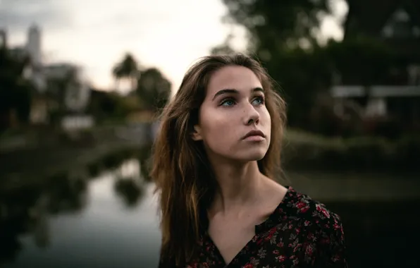 Взгляд, губки, Katie, боке, Jesse Herzog