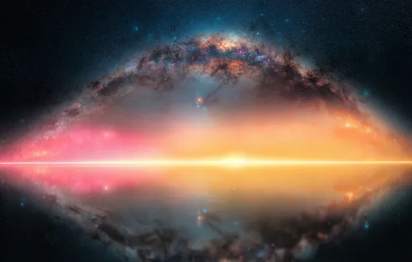 Космос, звезды, закат, space, Млечный Путь, sunset, stars, Milky Way