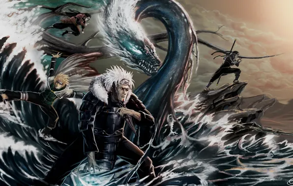 Море, арт, наруто, naruto