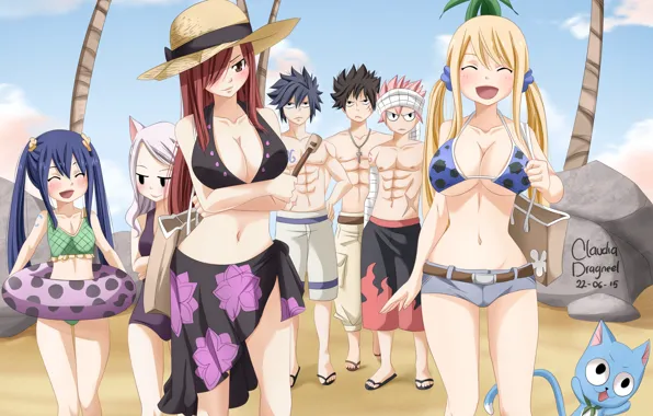 Game, beach, boobs, big, breast, neko, anime, tits