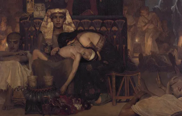 Картина, история, мифология, Lawrence Alma-Tadema, Лоуренс Альма-Тадема, Смерть Первенца Фараона