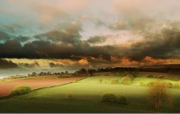 Картинка Англия, утро, графство, Глостершир