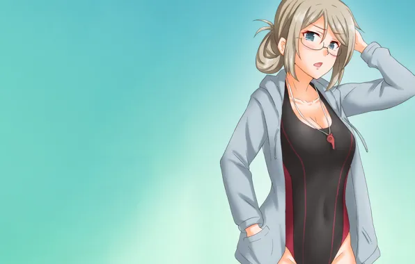 Girl, sexy, cleavage, boobs, anime, beautiful, short hair, pretty
