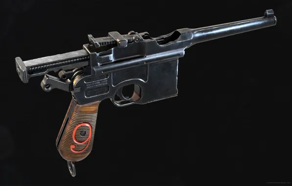 Германия, Mauser C96, Самозарядный пистолет, Red 9