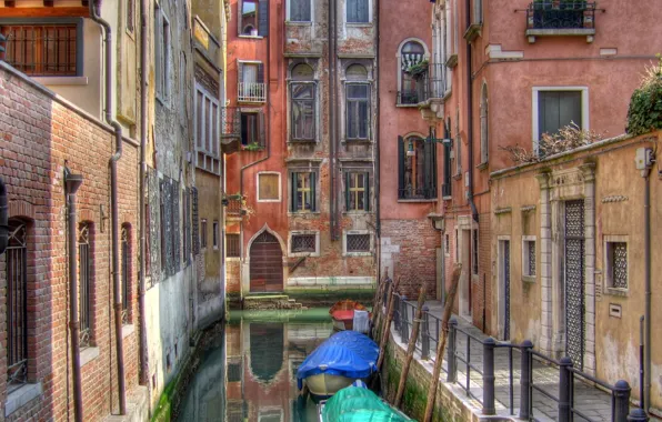 Картинка вода, дома, лодки, Венеция
