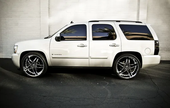 2008, wall, white, rims, chevy, arizona, tuned, tahoe