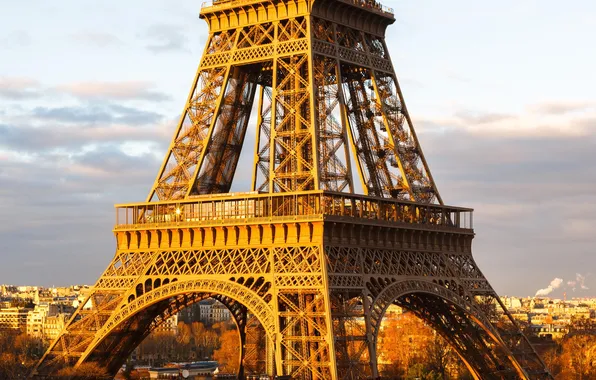 Город, Франция, Париж, Эйфелева башня, архитектура