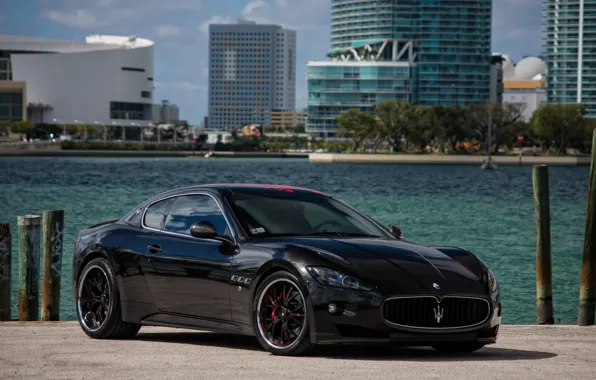 Maserati, black, granturismo