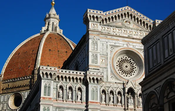 Картинка небо, готика, Италия, Флоренция, купол, Дуомо, собор Санта-Мария-дель-Фьоре