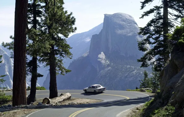 Дорога, лес, горы, Yosemite National Park, Yosemite Valley Draft Plan