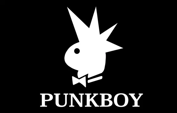Картинка бабочка, панк, заяц, playboy, кролик, ирокез, punk, Punkboy