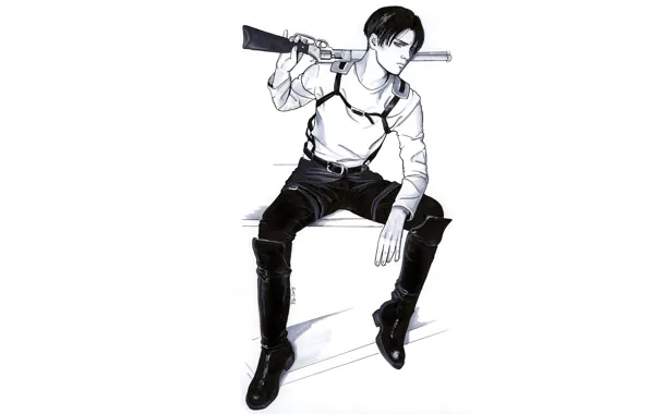 Shingeki No Kyojin, капрал Леви, by redwarrior3