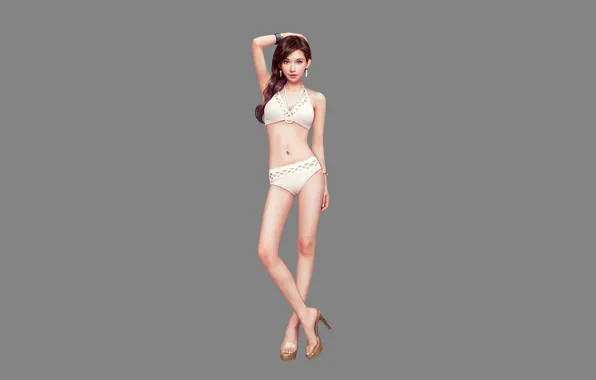Картинка Girl, Sexy, Art, Asian, Style, Minimalism, Underwear, Figure