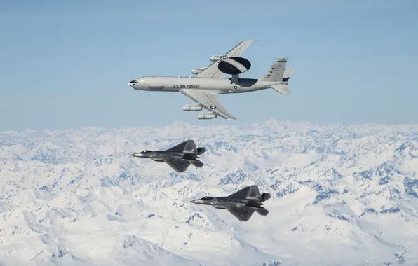 ВВС США, ДРЛО, F-22 Raptor, многоцелевой истребитель пятого поколения, АВАКС, самолёт дальнего радиолокационного обнаружения, Boeing …