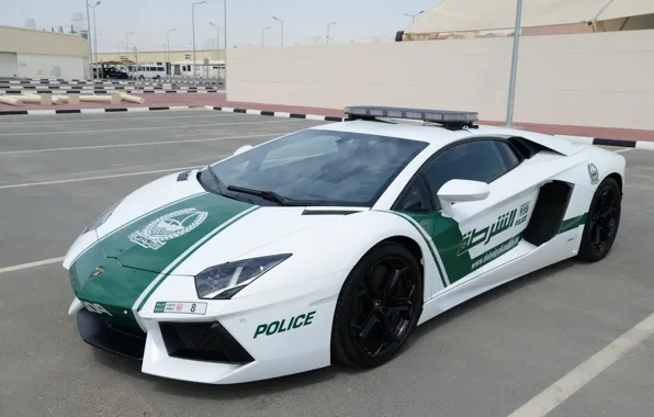 Картинка lamborghini, police, dubai, aventador