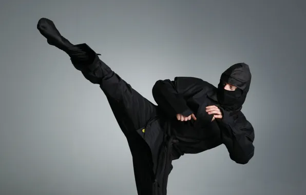 Картинка ниндзя, ninja, shinobi, черный костюм