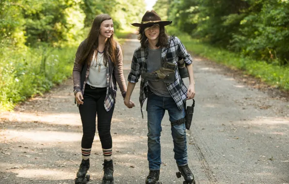 Carl Grimes, Chandler Riggs, Walking Dead, Katelyn Nacon, Season 7, Enid