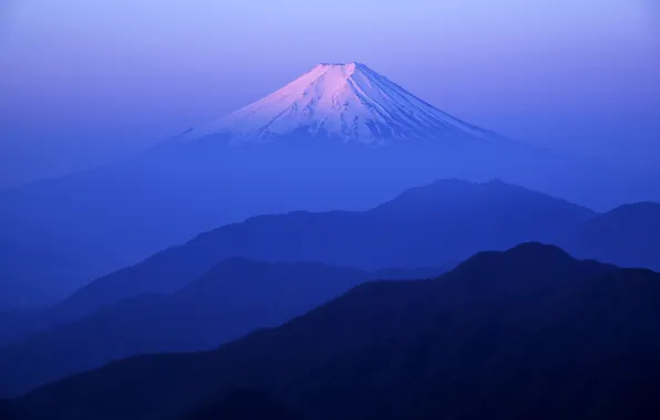 Горы, даль, Фудзи, mountains, distance, Fuji, Takashi