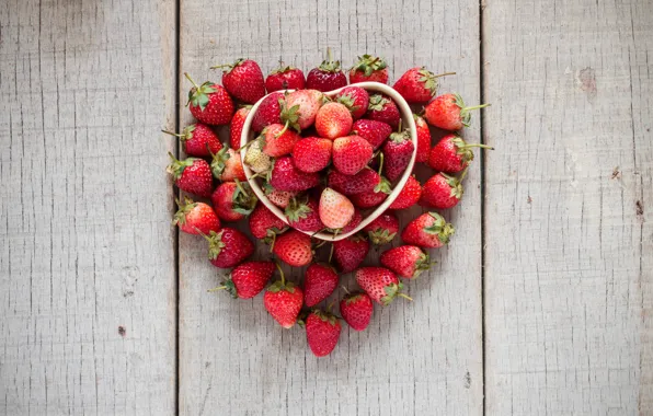 Любовь, ягоды, сердце, клубника, red, love, fresh, romantic