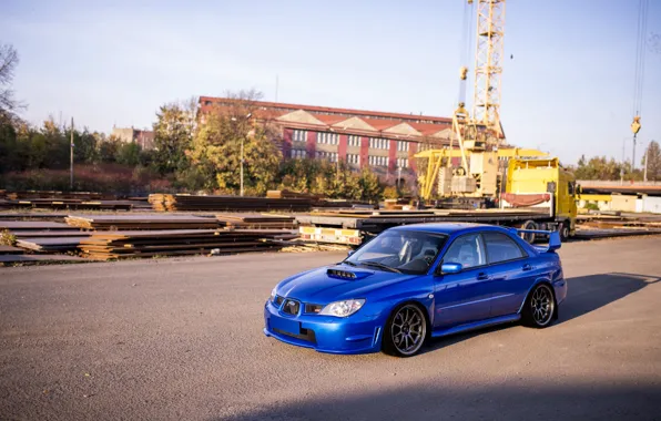 Картинка Subaru, Impreza, WRX, Fox, Blue, STI, Sedan