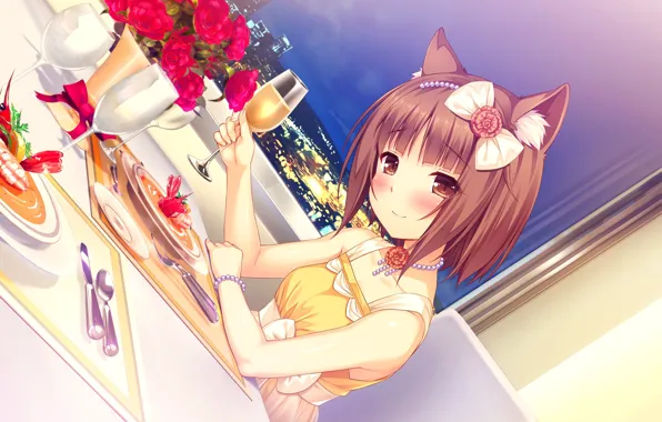 Аниме, арт, девочка, кафе, Nekopara