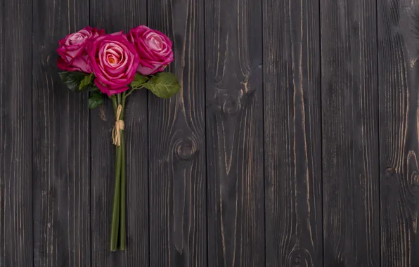 Картинка цветы, розы, букет, розовые, wood, pink, flowers, roses