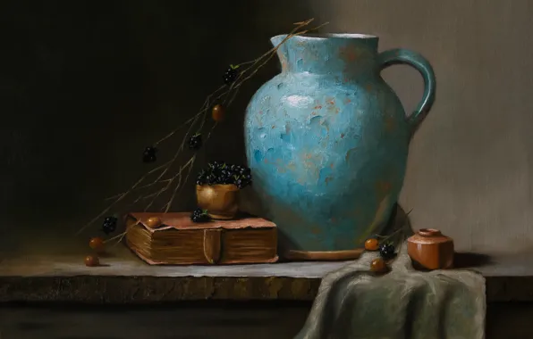 Картина, кувшин, натюрморт, живопись