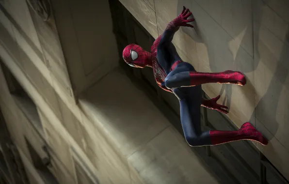 Картинка стена, здания, паук, Новый Человек-паук 2, The Amazing Spider-Man 2