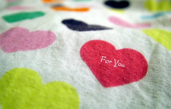 Любовь, цветные, сердечки, одеяло